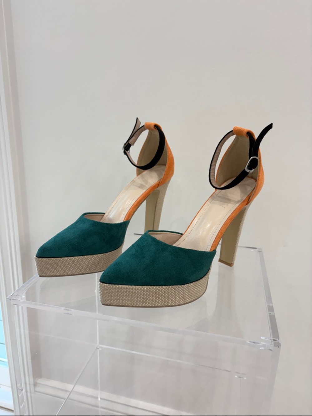 Platform Pump - Green & Orange